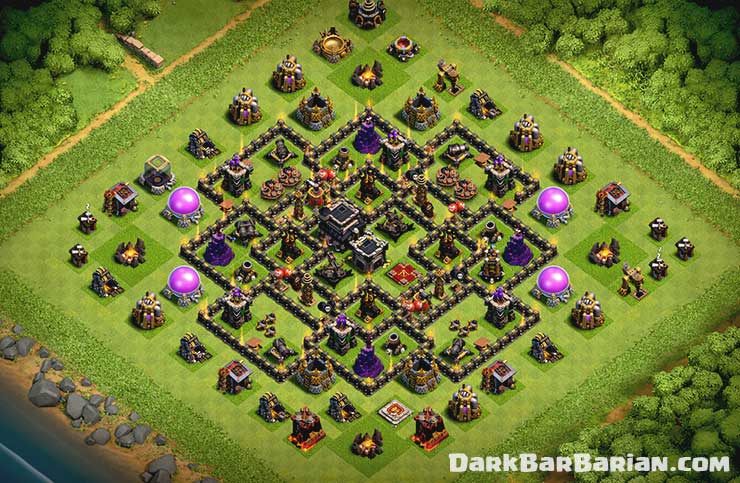 clash of clans war base th9 best defense