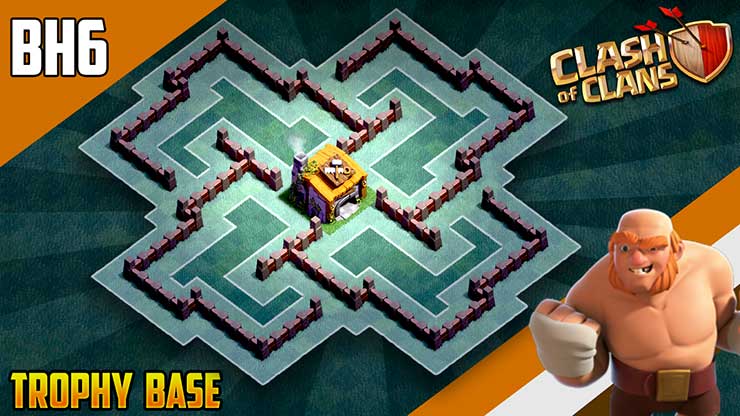 Best Bh6 Anti Everything Trophy Defense Base 19 Builder Hall 6 Trophy Base Design Clash Of Clans Dark Barbarian