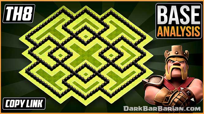 New Ultimate Th8 Hybrid Trophy Base Coc Town Hall 8 Th8 Trophy Base Design Clash Of Clans Dark Barbarian