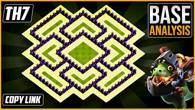 New Beast Th7 Hybrid Trophy Defense Base Town Hall 7 Hybrid Base Design Clash Of Clans Dark Barbarian