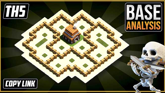 Town Hall 5 (TH5) Hybrid/Trophy Base layout coc