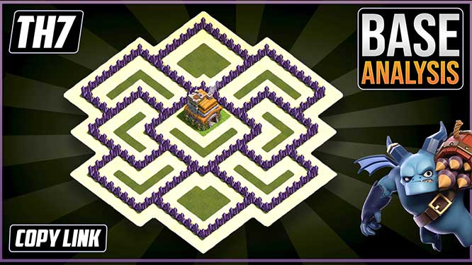 Best Ultimate Th7 Hybrid Trophy Defense Base Town Hall 7 Hybrid Base Design Clash Of Clans Dark Barbarian