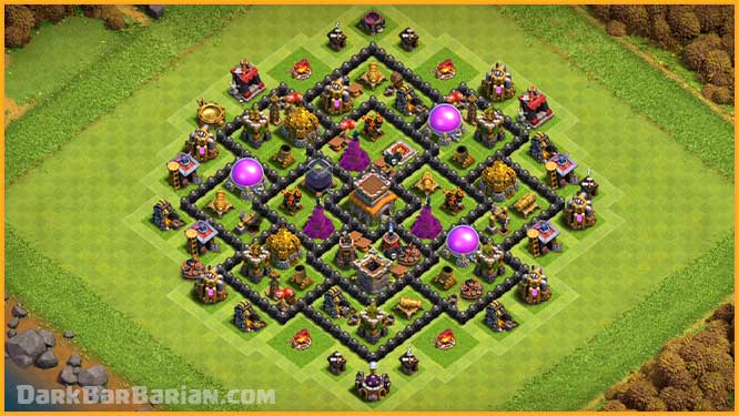 New Best Th8 Hybrid Trophy Base 2020 Coc Town Hall 8 Th8 Trophy Base Design Clash Of Clans Dark Barbarian