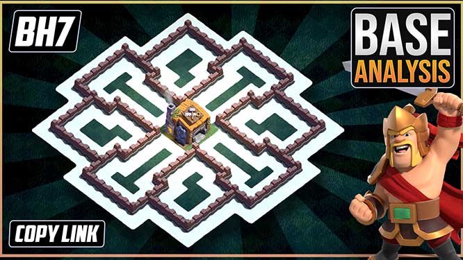 ULTIMATE BH7 TROPHY [defense] Base 2021 Builder Hall 7 Trophy Base Design with Copy Link - COC