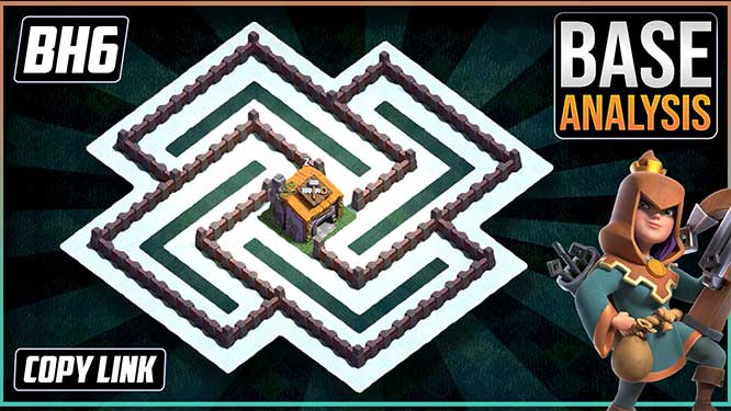 ULTIMATE BH6 TROPHY [defense] Base 2021 Builder Hall 6 Trophy Base Design with Copy Link - COC