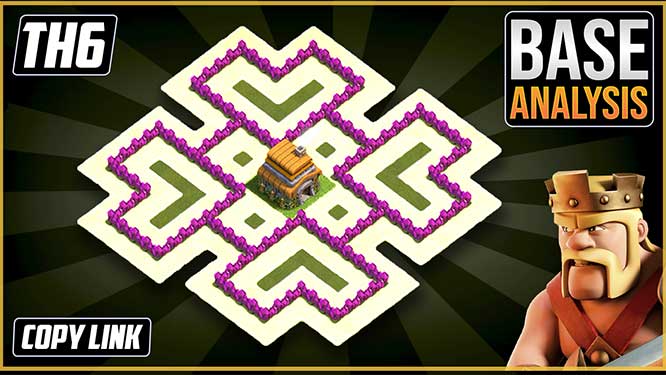 clash of clans level 6 town hall farming layout