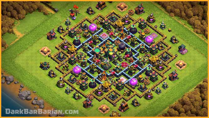 Map Clash Of Clans Town Hall 14 The Best Th14 Hybrid/Trophy Base 2021 | Town Hall 14 (Th14) Hybrid Base  Design - Clash Of Clans - Dark Barbarian