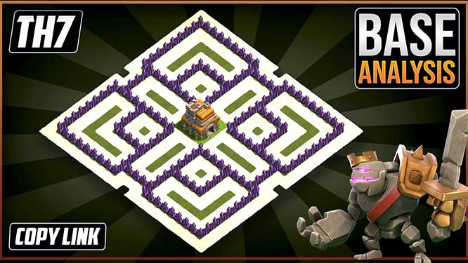 New Ultimate Th7 Hybrid Trophy Base 21 Town Hall 7 Th7 Hybrid Base Design Clash Of Clans Dark Barbarian