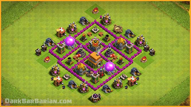 clash of clans town hall level 6 defense layout