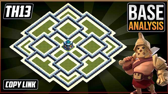 clash of clans th13 trophy base 2022