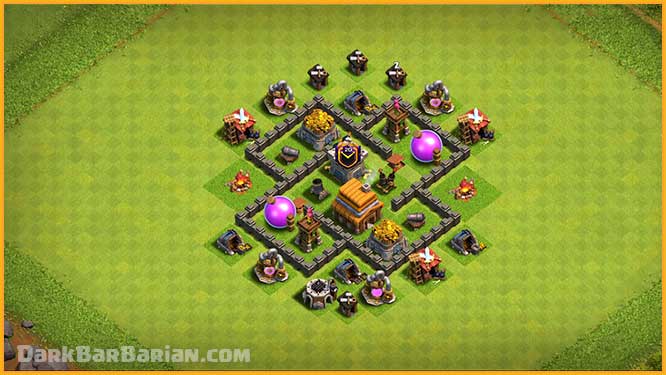 clash of clans level 4 town hall