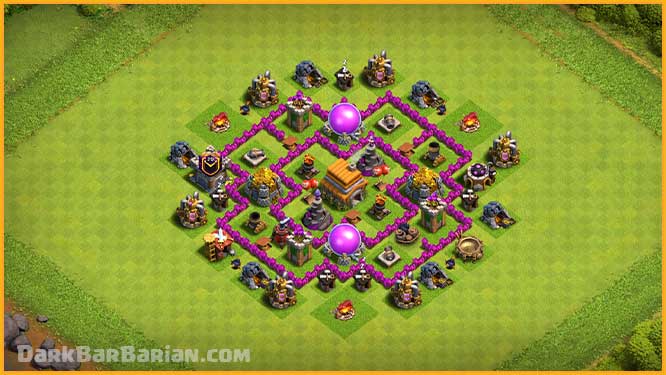 clash of clans town hall level 6 defense layout