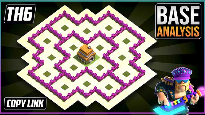 BEST Ultimate Town Hall 6 Trophy/Hybrid Base Layout 2023 !! COC Town Hall 6  Hybrid Base Design - Dark BarBarian