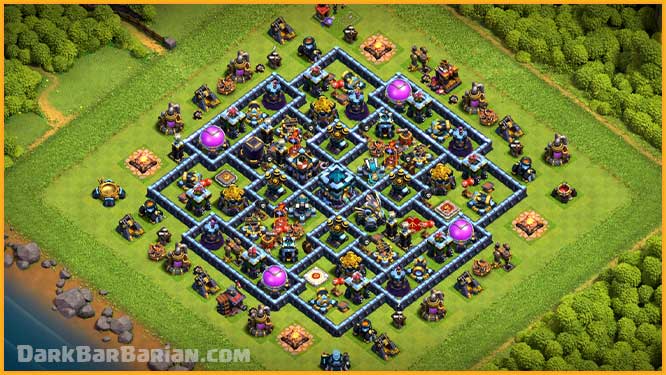 NEW ULTIMATE TH13 HYBRID/TROPHY Base 2023  Town Hall 13 (TH13) Hybrid Base  Design - Clash of Clans - Dark BarBarian