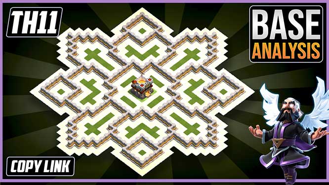 LEGENDRY TH11 HYBRID/TROPHY Base 2025!! COC Town Hall 11 (TH11) Trophy Base Design – Clash of Clans
