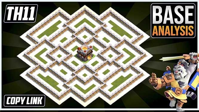 NEW BEST TH11 HYBRID/TROPHY Base 2025!! COC Town Hall 11 (TH11) Trophy Base Design – Clash of Clans